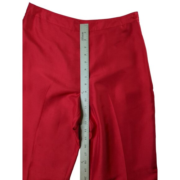 Ice Silk Pants Womens 8 Red Sequin Detail Party Event Occasion Flat Front - Picture 7 of 9